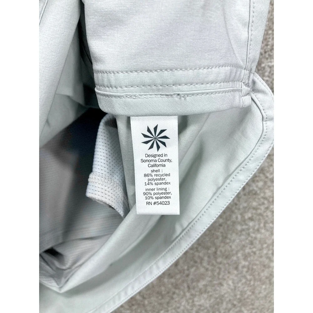 Athleta Sonara Sporty Skorts Womens Sz 8 Gray Zippered Pockets Pickleball Travel
